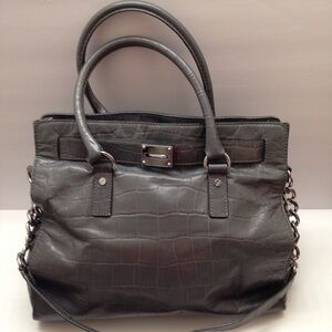 Michael Kors grey croc embossed leather tote